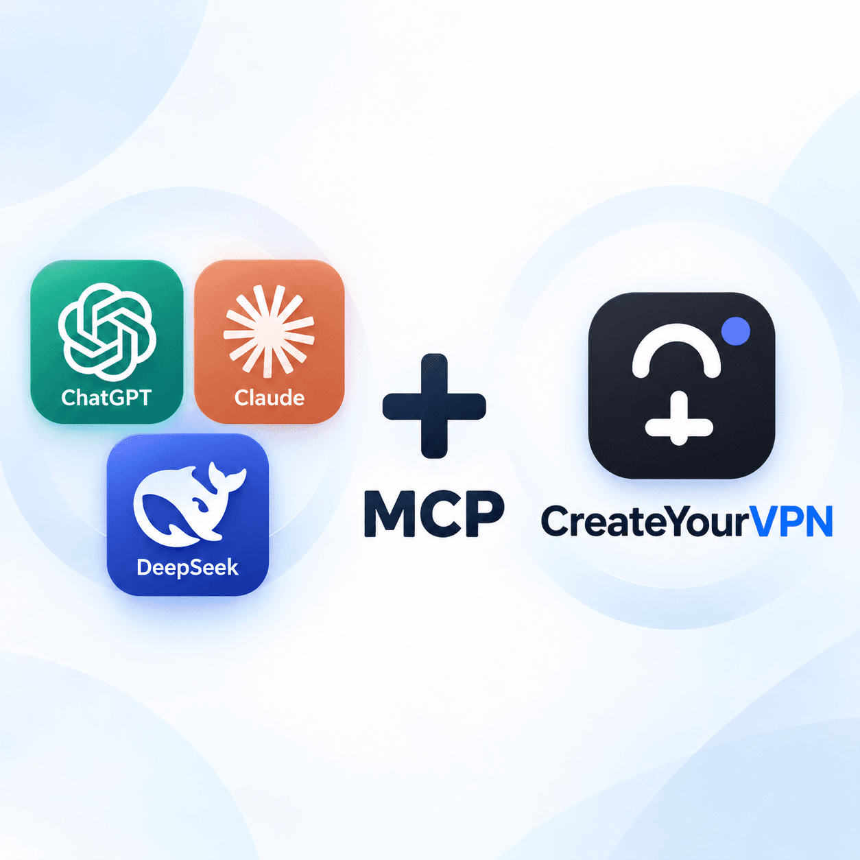 ChatGPT, Claude and DeepSeek connect to CreateYourVPN via MCP
